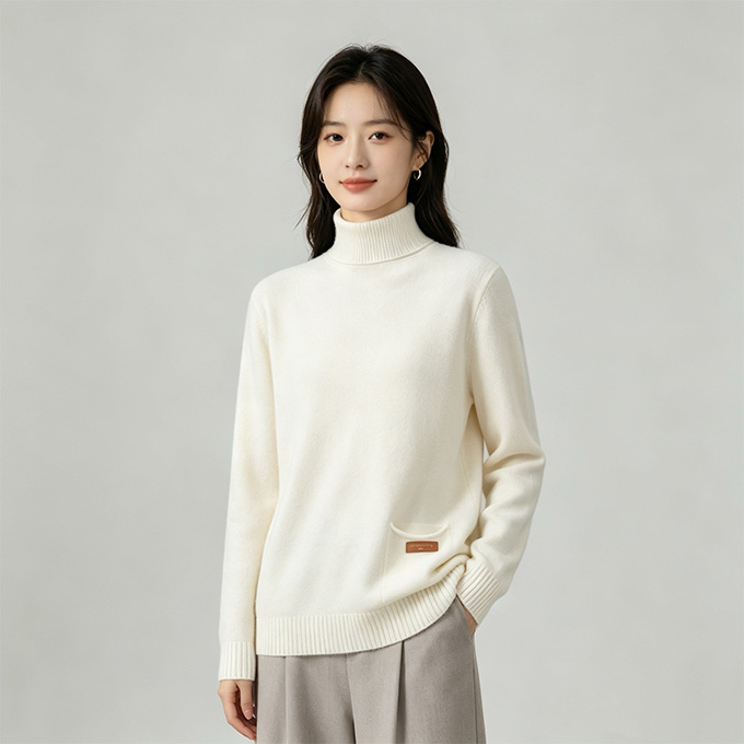lv louis vuitton turtleneck knit sweater with pocket